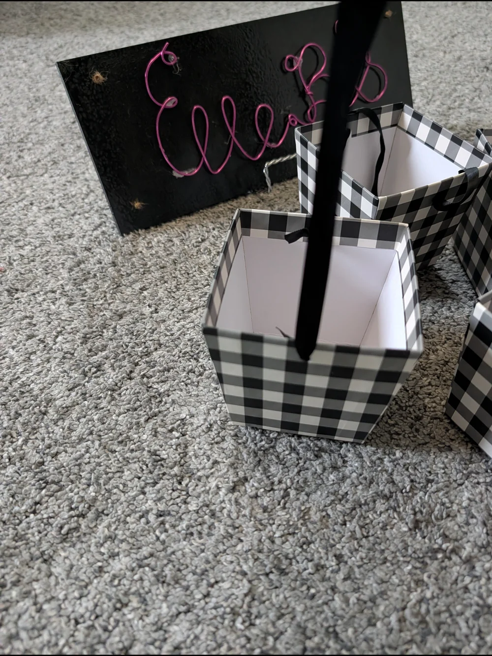 Nwt Buffalo Check Square Gift Boxes - Set of 4
